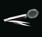Tweezers with magnifying glass